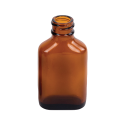 1 oz. Rockefeller Century Oval Amber Glass Bottle with 20/400 Neck  (Cap Sold Separately)